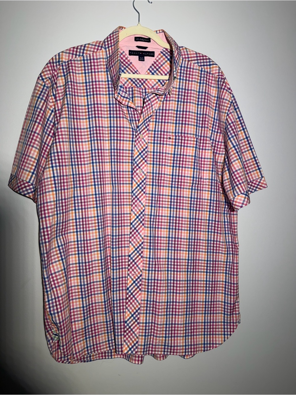 Tommy Hilfiger Multi-Color Plaid Short-Sleeve Button-Down Shirt